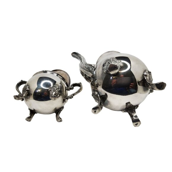 vintage pair of silver plate tea pot with sugar bowl. - Picture 5 of 5